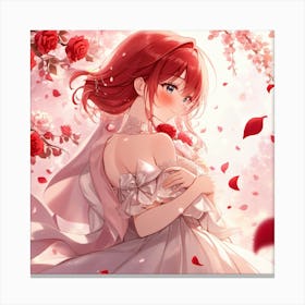 Anime Girl With Red Hair Canvas Print