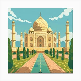 A Taj Mahal In Agra Vector Design Illustration 1719953680 2 Canvas Print