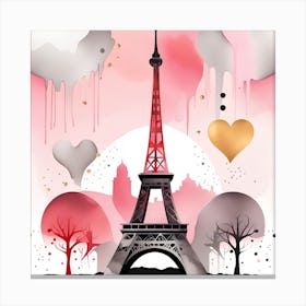 Paris Eiffel Tower textured monochromatic Canvas Print