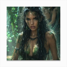 Mermaid In The Jungle Canvas Print