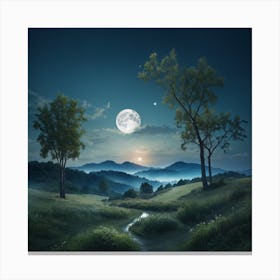 Full Moon In The Sky Canvas Print