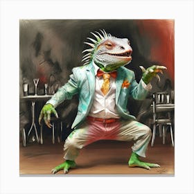 Lizard In A Suit 2 Canvas Print