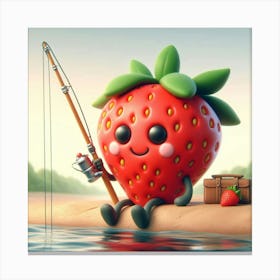 Strawberry Fishing 3 Canvas Print