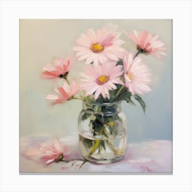 Pink Daisies In A Vase 1 Canvas Print