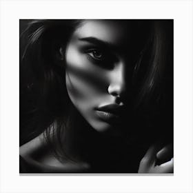 Woman In Black And White 1 Canvas Print