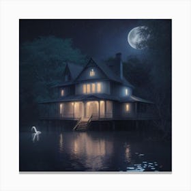 House By The Lake Canvas Print