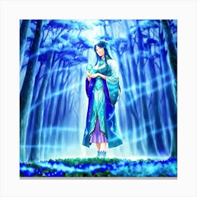 Girl In The Forest Canvas Print