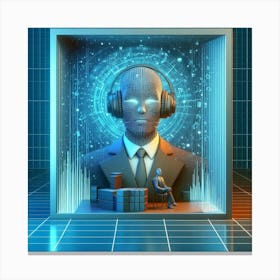 Futuristic Man With Headphones Canvas Print