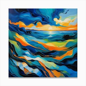 Sunset Painting Art Print (1) Stampe su tela