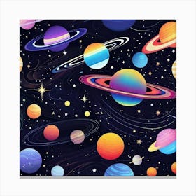 Planets In Space 2 Canvas Print