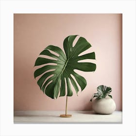 Aesthetic style, Large Monstera leaf Canvas Print