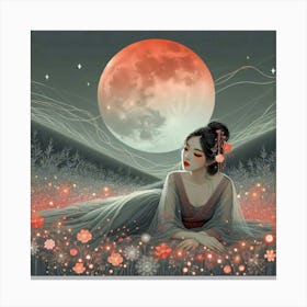 Geisha Creative Illustration Artwork 21 Canvas Print