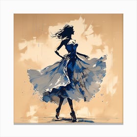 Dancer in Blue Dress Canvas Print