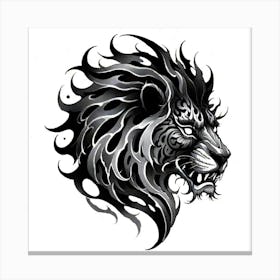 Lion Head Tattoo 11 Canvas Print