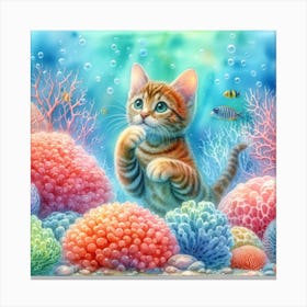 Cat Under The Sea Canvas Print