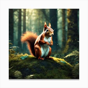 Red Squirrel In The Forest 7 Canvas Print