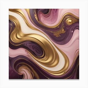 Abstract Purple Gold Swirls Canvas Print