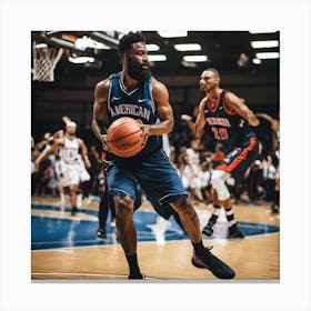 Basketball Player Dribbling 4 Canvas Print