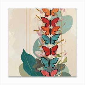 Butterflies On A Branch 5 Canvas Print