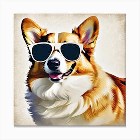 Corgi In Sunglasses 11 Canvas Print