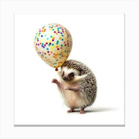 Hedgehog Holding A Balloon Canvas Print