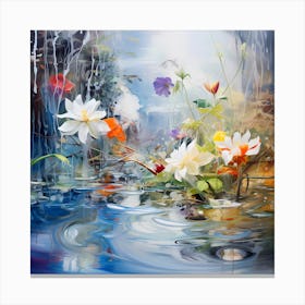 AI Floral Waltz in Watercolor Symphony 2 Canvas Print