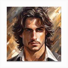 Man With Long Hair 5 Canvas Print