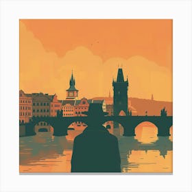 A Prague With Charles Bridge Lofi Illustration 1720467760 3 Canvas Print