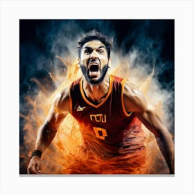 Court Arena Sport Basketball Professional Game Net Ball Point Action Background Man Prof (5) Canvas Print