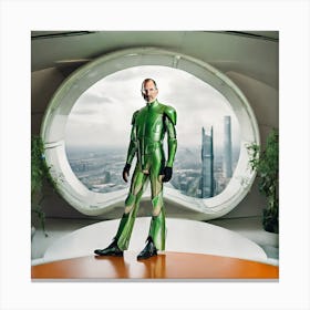 Green Man In A Suit Canvas Print