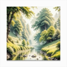 River In The Forest 64 Canvas Print