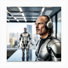 Futuristic Man In Futuristic Suit 51 Canvas Print