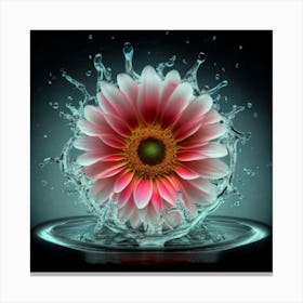 Water Splash Flower 1 Canvas Print