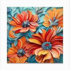 3d Flower Art Canvas Print