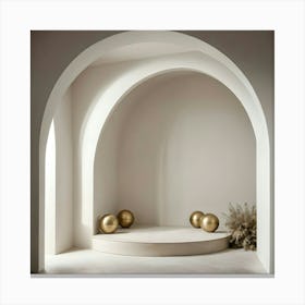 Arched Room With Gold Balls 1 Canvas Print