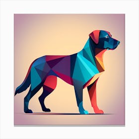 Polygonal Dog,  Rottweiler, colorful dog illustration, dog portrait, animal illustration, digital art, pet art, dog artwork, dog drawing, dog painting, dog wallpaper, dog background, dog lover gift, dog décor, dog poster, dog print, pet, dog, vector art, dog art Canvas Print