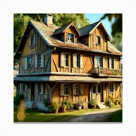 French Country House Canvas Print