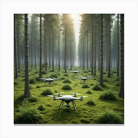 Drones In The Forest Canvas Print