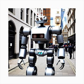 Robot In London 16 Canvas Print