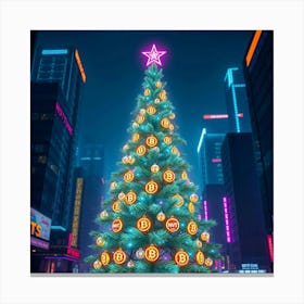 Christmas Tree In The City Canvas Print