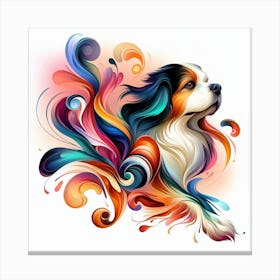 Experience The Beauty And Grace Of A Dog In Motion With This Dynamic Watercolour Art Print Canvas Print