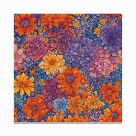 Orange Dahlias Canvas Print