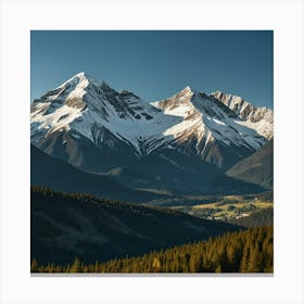 Alberta Mountain Range Paintings Art Print Canvas Print