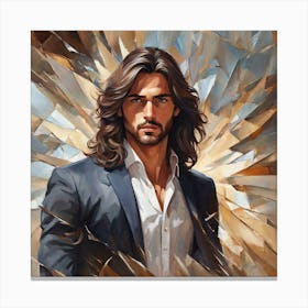 Man With Long Hair 8 Canvas Print