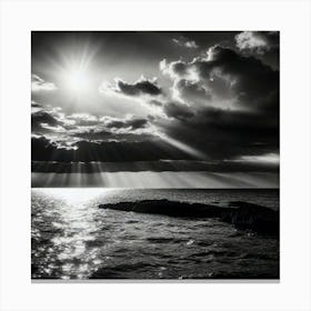 Black And White Seascape 31 Canvas Print