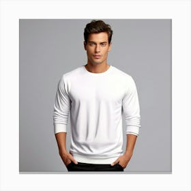 Mock Up Cotton Casual Wearable Printed Graphic Plain Fitted Loose Crewneck V Neck Sleeve (25) Canvas Print