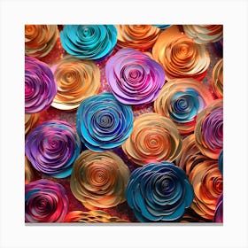 Colorful Paper Roses Canvas Print
