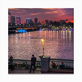 Sunset Over The Nile River Canvas Print