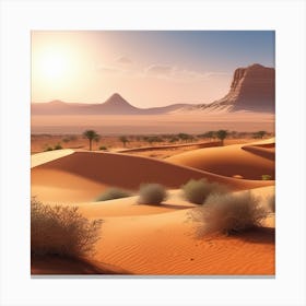 Sahara Countryside Peaceful Landscape Ultra Hd Realistic Vivid Colors Highly Detailed Uhd Drawi (29) Canvas Print