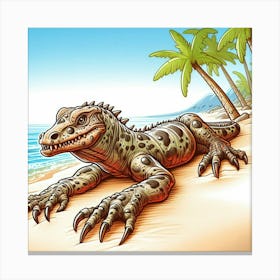 Lizard On The Beach Canvas Print